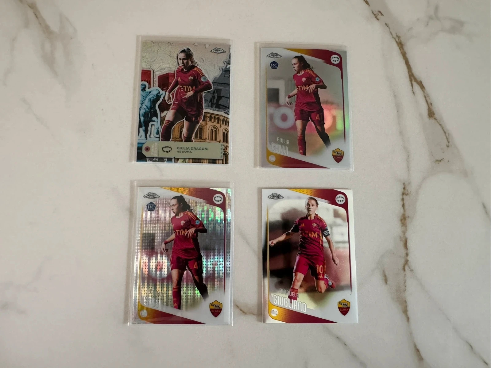Cartes collection As Roma femme Galli Dragoni neuf Giugilano Champions League